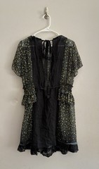 MARC JACOBS Micro Floral Sheer Smocked Silk Dress | Women’s Size 4
