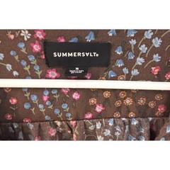 Summersalt The Countryside Poplin Tiered Shirtdress Floral Prairie In Brown – M