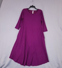 ZENANA OUTFITTERS Women&rsquo;s Dress Medium Purple Viscose Blend 3/4 Sleeve Pockets