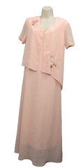 Womens Size 12 Pink Dress Short Sleeve V Neck Formal Wedding Classic Preppy Chic