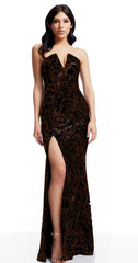 NWOT Dress The Population Fernanda Floral Sequin Strapless Gown Women&rsquo;s M $398