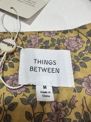 NEW Things Between Bohome Floral Mustard Mini Dress Medium Milkmaid Cottagecore