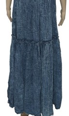 Free People Tie Dye Off Shoulder Puff Sleeve Lace Trim Backless Maxi Dress ND XS