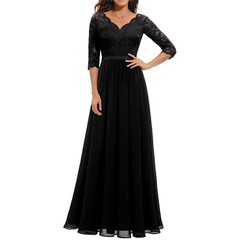 Women&rsquo;s Cocktail Party Half Sleeve Bridesmaid Ball Gown Lace Evening Dresses