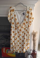 Adult Hot Topic 5 Sunflower Puff Sleeve Babydoll Dress