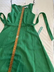 NWT Emma & Michele Sleeveless Knee Length Kelly Green Dress Waist Tie Belt Size6