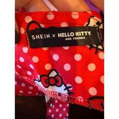 SHEIN X Hello Kitty Dress Women Small Red Polka Dot Belted Faux Wrap Mini NWT