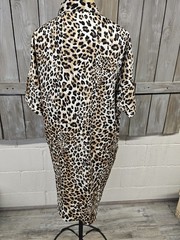 Ellison Button Up Leopard Print Oversized Dress Size Small
