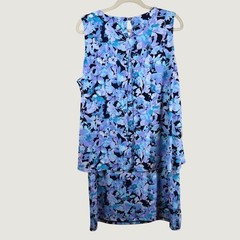 NEW Chico&rsquo;s Ellie Layered Knee Tank Dress XL Butterfly Lilac Floral Feminine