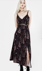 Disturbia Foxglove Midaxi Cami Maxi Dress Goth Witchy Dark Romance SZ 10 NWT