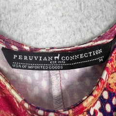 Peruvian Connection Maxi Dress Medium Pink Floral Boho Stretch Knit Casual Chic