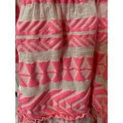 Devotion Ella Pink White Geometric Cotton Mini Dress XS Made in Greece
