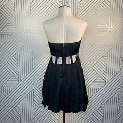 NWT KEEPSAKE the Label Here and Now Bubble Dress Black Cutout Party Mini Size 6