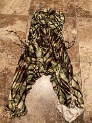 PURPLE RAIN GREEN AND BROWN STRAPLESS MINI DRESS WITH SIDE TIES ( SIZE M )