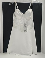 ​Fashion Nova Jamie Corset Lace Mini Dress White Size M NWT