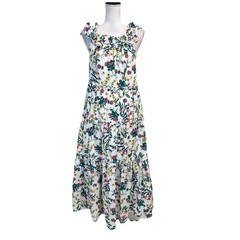 Nautica Jeans Co. Ankle Length Smocked Ruffled Floral Maxi Dress size Medium
