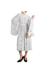 NWT Balenciaga Pleated Polka Dot Crepe Midi Dress Size 38 ( US 6)