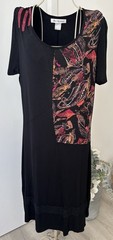 Anne Weyburn La Redoute Black Abstract Paisley Whimsigoth MIDI Dress UK 16