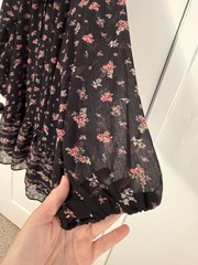 Old Navy X Anna Sui Chiffon Tiered Ruffle Mini Dress Size XL Dark Floral Boho