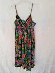 Derek Heart Floral Print Spaghetti Strap Smocked Mini Dress
