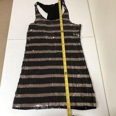 Women&rsquo;s Joe&rsquo;s Jeans Black Silver Sequin Striped Dress M Racerback READ