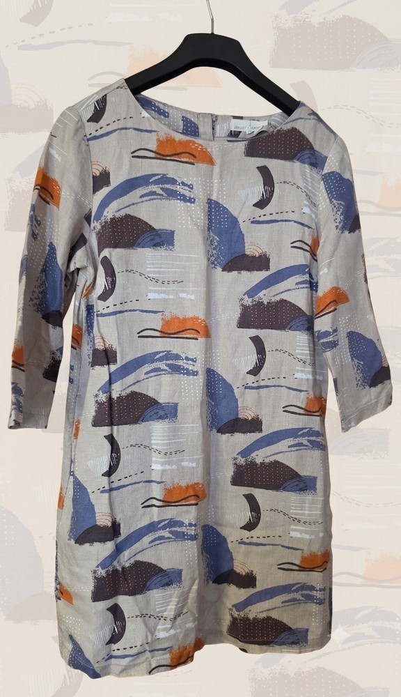 Seasalt Cornwall Sol Blaze Linen Tunic Dress Size 10 UK Abstract Print Superb