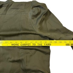 Just Fab Olive Green Button Front Bow Neck Long Sleeve Maxi Dress Womens XL