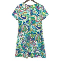 Ronni Nicole Womens Multi Color Paisley Pique Shift Dress Blue Green Size 8