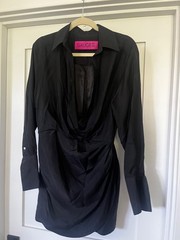 GAUGE81 Women Mini Silk Collared Long Sleeve Button Dress Size S