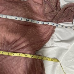 NWT $159 MINKPINK [ XS ] Astrid Plisse Tie Back Mini Dress Pink Metallic U1466