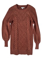 American Eagle Rustic Brown Long Sleeve Cable Knit Sweater Dress Women&rsquo;s PS