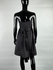 Celine Asymmetrical Sleeveless Belted Pleated Corset Dress Size S