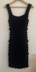 Ali Ro Dress Knit Tiered Ruffle Sleeveless Black Lined Women’s Size 8