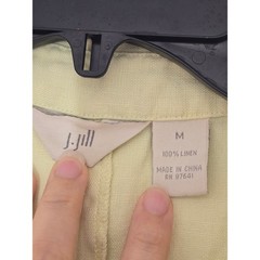 J. Jill Womens 100% Linen Sleeveless Button Front Shirt Dress Pale Yellow Size M