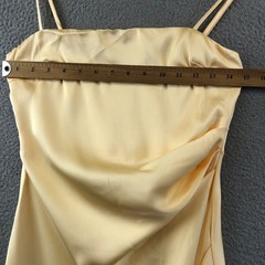 New Billy J Ilana Maxi Dress Yellow Sleeveless Spaghetti Strap Gown Size 8