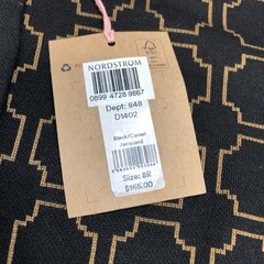 Lavinia Button Shift Black Camel Jacquard Workwear Ottoman Dress Size 8R