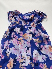 Candies Dress Juniors Medium Blue Floral Lace Maxi Scoop Neck Lined Sundress
