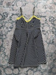 Opening Ceremony Womens Striped Sleeveless Mini Dress Black Yellow Corset Size M