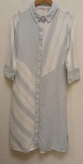 Soft Surroundings Cotton Linen Blend Blue & White Stripe Dress Women&rsquo;s Size S