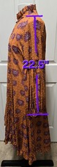 Kleid for Her Agatha Long Sleeve Mini Dress, Flower Orange, Size Large