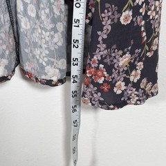 VICI Button Front Maxi Shirt Dress Sz M Blue Floral Elbow Sleeves Pockets Boho