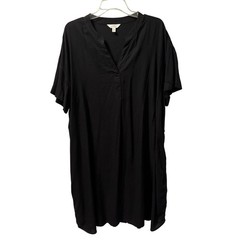 Time & Tru Womens Black V-Neck Dress Sz XXL 100% Rayon women dress