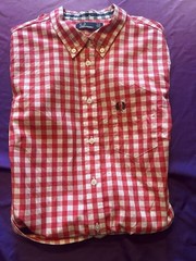 Fred Perry Red Gingham Check Belted Button Up Mini Dress Women’s 6