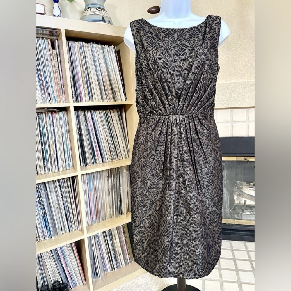 Elegant Vintage-vibe, Max & Cleo Black Textured Cocktail Party Dress Size 8