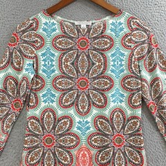 London Style Collection Sheath Dress Womens 4 Floral Print 3/4 Sleeve Multicolor