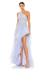 MAC DUGGAL 11265 Periwinkle One Shoulder Embroidered Rhinestone Glitter Gown 6