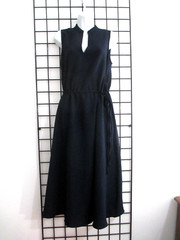ANNE KLEIN 🌸 SIZE 6 / 38&Prime; BUST== NAVY BLUE /SEERSUCKER / MAXI DRESS