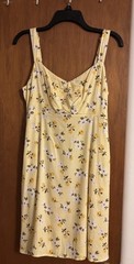 Old Navy Women&rsquo;s Yellow Floral Strappy Sleeveless Short Dress Pockets Size M