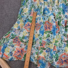 Misa Los Angeles Dress Womens S Multicolor Floral Chiffon Maxi Smocked Boho