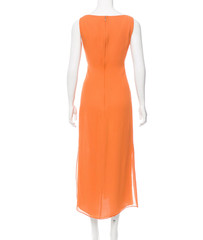Naeem Khan lightweight sleeveless tangerine silk maxi dress Size S (fully lined)
